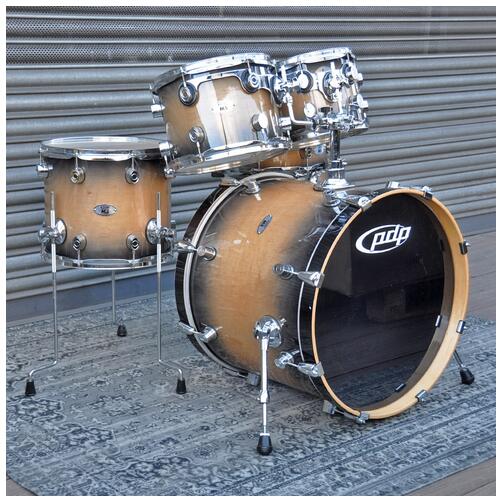 DW PDP 10", 12", 14", 22" M5 Drum Kit with 14" Snare Drum in Tobacco Burst finish *2nd Hand*