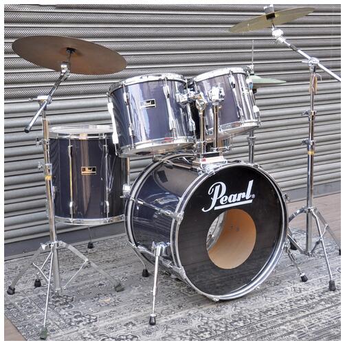 Pearl 12", 13", 16", 22" Vintage Export with 14" Snare, Hardware and Cymbals in Blue finish *2nd Hand*
