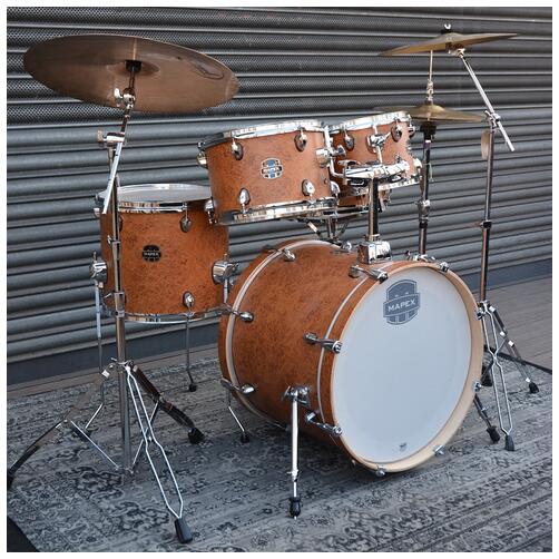 Mapex Storm Studio Camphor Wood Grain 10", 12", 14", 20" Snare with Hardware & Cymbals - 2nd Hand