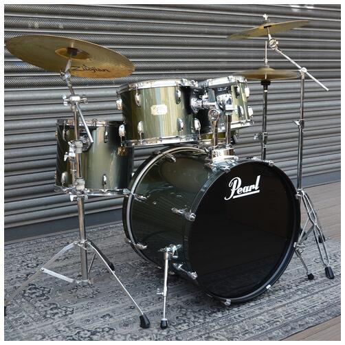 Pearl Export 10" 12" 14" 22" + 14" Snare in pewter with Hardware & Planet Z Cymbals - 2nd Hand