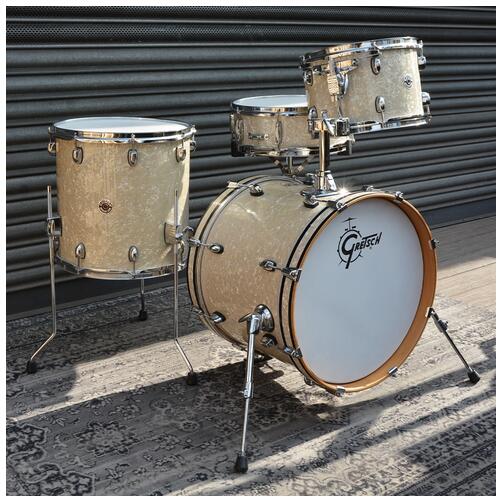Gretsch Catalina Club Jazz 12" 14" 18" + 14" Snare in White Pearl - 2nd Hand