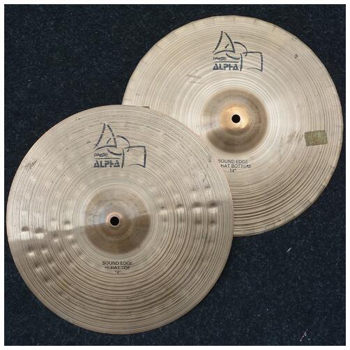Paiste 14" Alpha Sound Edge Hi Hat Cymbals West Germany Bk Writing - 2nd Hand
