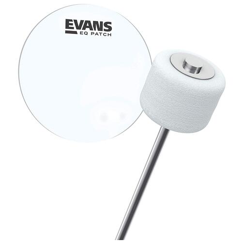 Evans EQPB1 Nylon Bass Drum Patch for Single Pedal Clear (2 pack)