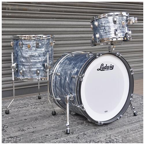 Ludwig 12", 14", 20" USA Classic Maple Downbeat in Sky Blue Pearl