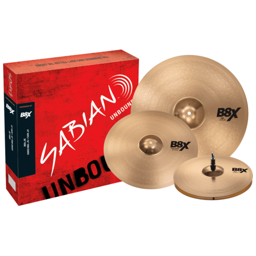 Sabian B8X Cymbal Performance Set, 14'' Hi-Hat, 16'' Crash, 20'' Ride