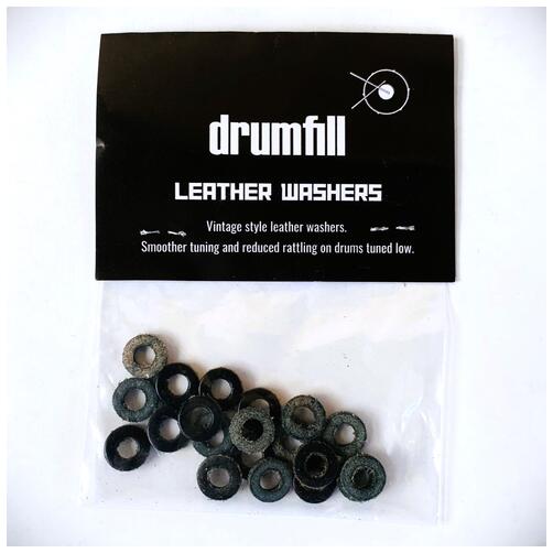 Drumfill Vintage Style Black Leather Washers (20 pack)