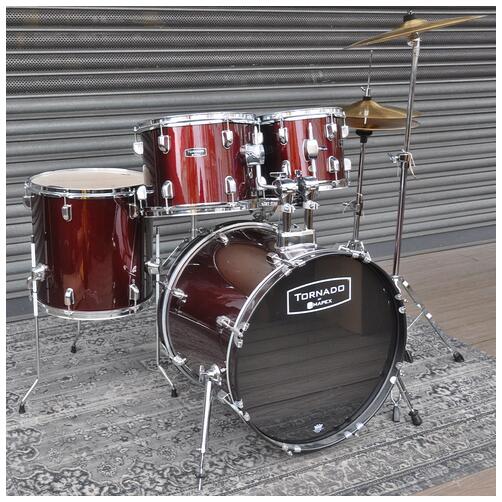 Mapex 10", 12", 14", 20" Tornado Fusion Kit with 14" Snare and Hardware in Burgandy finish *2nd Hand*